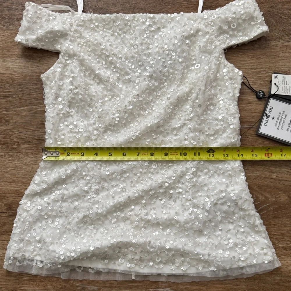 ADRIANNA PAPELL Womens Sequined Sleeveless Off Shoulder Party Top - Picture 5 of 10